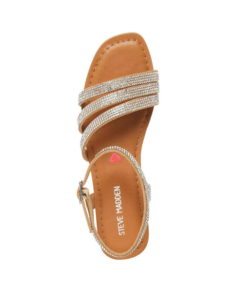 Steve Madden Girls Shoes Georjia Flat Sandal Rhinestone Size 3